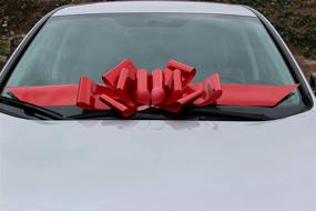 img 3 attached to 🎁 Широкая 25-дюймовая полностью собранная большая красная лента для автомобиля- символ большого подарка на Рождество, дни рождения, годовщины, школьные танцы, сбор средств и День Святого Валентина.