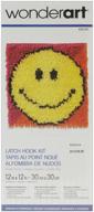 🙂 caron natura 12x12 latch hook kit: bring joy with smiley face design logo