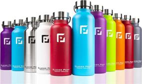 img 4 attached to 🚰 Glacier Point Vacuum Insulated Stainless Steel Water Bottle: 32oz, 25oz, 17oz Sizes | Double Walled Construction, Premium Powder Coat, Two Lids