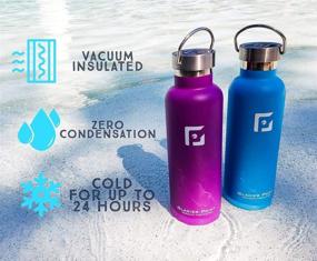 img 2 attached to 🚰 Glacier Point Vacuum Insulated Stainless Steel Water Bottle: 32oz, 25oz, 17oz Sizes | Double Walled Construction, Premium Powder Coat, Two Lids