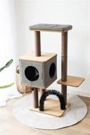 🐱 grey petpals elevated cat tree condo with massage & particle board - three-level design (model: pp18502) logo