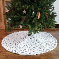 🎄 multicolor double-sided christmas tree skirt - 48 inches, ukontagood, with bronzing feather print holiday party ornaments логотип