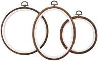 celley imitated wood display frame kit: circle and oval embroidery hoops for art, craft, and sewing - 3 pcs logo