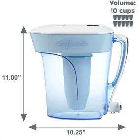 img 3 attached to 💧 ZeroWater 10-Cup Ready-Pour Water Filter Pitcher Bundle with Replacement Filter and Bonus Water Quality Meter, Model ZD-010RP
