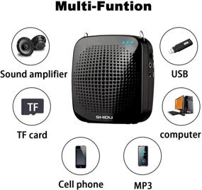 img 2 attached to Переносной громкоговоритель для голоса SHIDU: FM-радио, проводной микрофон, Bluetooth-динамик - улучшает проекцию вашего голоса в движении.