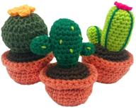 🌵 darn good yarn one of a kind diy amigurumi cactus kit - 3 piece set: includes yarn, hook, needles, and pattern logo