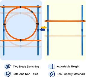 img 1 attached to YON.SOU Dog Agility Training Equipment Set - Pet Outdoor Games for Backyard - Includes Adjustable Hurdles, Agility Tunnel, 8-Piece Weave Poles, Frisbee, Whistle, Carrying Bag - Obstacle Course Kit