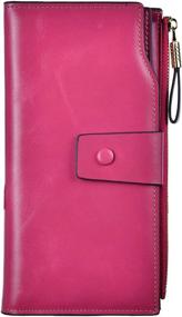 img 4 attached to 💼 Stylish Women's RFID Large Capacity Genuine Leather Clutch Wallet: A Luxurious Ladies Purse