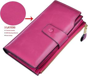 img 3 attached to 💼 Stylish Women's RFID Large Capacity Genuine Leather Clutch Wallet: A Luxurious Ladies Purse