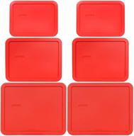 pyrex bundle - 11-cup red lids (2-pack), 6-cup red lids (2-pack), 3-cup red lids (2-pack) логотип