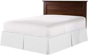 img 1 attached to King Size White Hotel Bed Skirt Tailored 16 inch Drop Length | Wrinkle & Fade Resistant | 750-Thread Count Egyptian Quality | Box Pleated