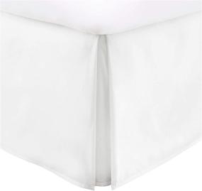 img 2 attached to King Size White Hotel Bed Skirt Tailored 16 inch Drop Length | Wrinkle & Fade Resistant | 750-Thread Count Egyptian Quality | Box Pleated
