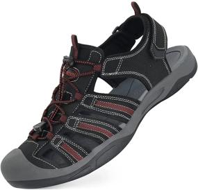 img 4 attached to 👞 GRITION Men Sandals YY2027 Black: Sleek and Stylish Footwear for Every Occasion