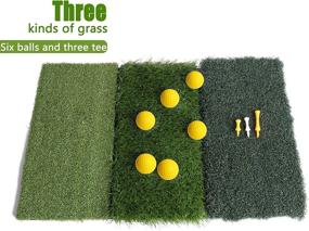 img 1 attached to 🏌️ KJ-KayJI Golf Hitting Mat: 3-in-1 Collapsible Turf Grass Chipping Mat with 3 Plastic Golf Tees - Backyard Launch Pad for Practice Putting, Training Aids - Indoor & Outdoor Use