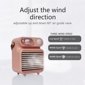 img 1 attached to CuFun USB Small Desk Fan - 4000mAh Misting Desktop Fan for Bedroom - Personal Air Circulation Fan with 3 Cooling Speeds - Indoor/Outdoor Use - Pink