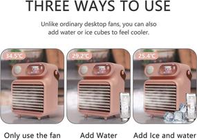 img 2 attached to CuFun USB Small Desk Fan - 4000mAh Misting Desktop Fan for Bedroom - Personal Air Circulation Fan with 3 Cooling Speeds - Indoor/Outdoor Use - Pink