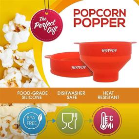 img 3 attached to 🍿 The Original Hotpop Silicone Microwave Popcorn Popper, Collapsible Bowl BPA-Free and Dishwasher Safe – Available in 20 Colors (Red)