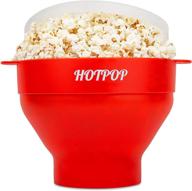 🍿 the original hotpop silicone microwave popcorn popper, collapsible bowl bpa-free and dishwasher safe – available in 20 colors (red) логотип