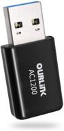 ourlink wireless usb 1200mbps wifi adapter usb 3.0 dual band (2.4ghz/300mbps + 5.8ghz/867mbps) 802.11ac/b/g/n for pc/desktop/laptop, windows 10/8.1/8/7, mac os 10.6-10.15 logo