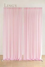 img 3 attached to 🎀 10ft x 10ft Ling's Moment Shabby Pink Backdrop Curtain with 10% Transparency - Chiffon Fabric Drapes for Wedding Ceremony Arch, Party Stage Decoration