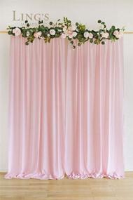 img 2 attached to 🎀 10ft x 10ft Ling's Moment Shabby Pink Backdrop Curtain with 10% Transparency - Chiffon Fabric Drapes for Wedding Ceremony Arch, Party Stage Decoration