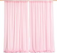🎀 10ft x 10ft ling's moment shabby pink backdrop curtain with 10% transparency - chiffon fabric drapes for wedding ceremony arch, party stage decoration logo