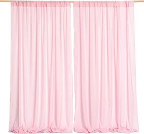 img 4 attached to 🎀 10ft x 10ft Ling's Moment Shabby Pink Backdrop Curtain with 10% Transparency - Chiffon Fabric Drapes for Wedding Ceremony Arch, Party Stage Decoration