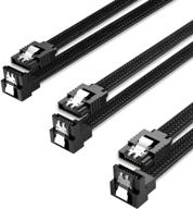 🔌 qivynsry 3pack sata cable iii - 90 degree right angle - fast 6gbps data transfer - locking latch - 50cm (18 inch) - black logo