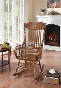 img 3 attached to 🪑 Warm Brown Ornamental Headrest Rocking Chair: A Perfect Blend of Style and Comfort