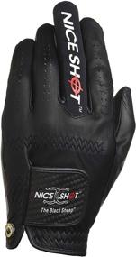 img 2 attached to 🏌️ Level Up Your Game with Nice Shot The Bird Men's Golf Glove: Cabretta Leather, Black - New & Improved