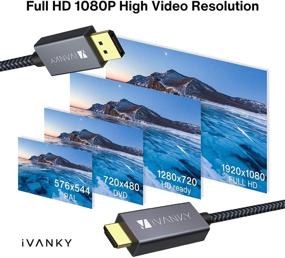 img 3 attached to Innovative iVANKY DisplayPort to HDMI Cable 6.6ft - Quality HD Conversion for Lenovo, HP, ASUS, Dell, Graphics Card and More!
