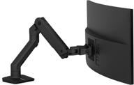 ergotron – hx single ultrawide vesa desk mount for monitors up to 49 inches, 20 to 42 lbs – matte black logo