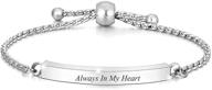 💖 zeqingjw heart cremation bracelet: beautiful steel urn bangle for ashes - adjustable & includes free fill kit logo