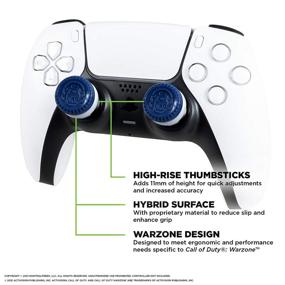 img 1 attached to 🎮 KontrolFreek Performance Thumbsticks for Call of Duty: Warzone - PlayStation 4 (PS4) and PlayStation 5 (PS5), Blue/Gray Hybrid, 2 High-Rise