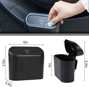 img 2 attached to 🚗 Portable Hanging Car Trash Can & Rubbish Bag Set - Mini Automotive Vehicle Dustbin Wastebasket Organizer with Lid and Thickened Mini Rubbish Bag for Vehicle, Office, Home Supplies