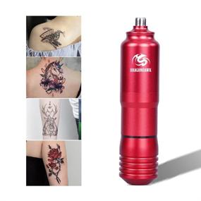 img 1 attached to 🐉 Dragonhawk M3 Rotary Tattoo Pen Machine Kit: 40Pcs Extreme Cartridges Needles, LCD Digital Power Supply, 10 Colors Inks, Grip Covers - Perfect for Starter Artists