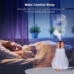 img 3 attached to Convenient Portable Mini Humidifier: 400ml Small Cool Mist Humidifier for Bedroom, Office, Car - USB Powered with Auto Shut Off, 7 Color LED lights