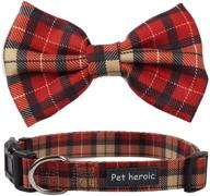 🐾 stylish pet dog cat collar with grid pattern bow tie - adjustable plaid collars for maximum comfort, durability, and style for small, medium, and large dogs and cats in 3 fashionable styles logo