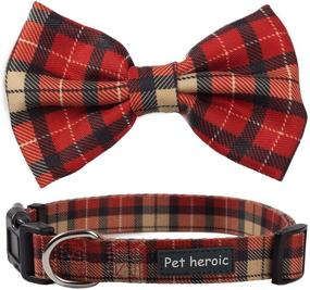 img 4 attached to 🐾 Stylish Pet Dog Cat Collar with Grid Pattern Bow Tie - Adjustable Plaid Collars for Maximum Comfort, Durability, and Style for Small, Medium, and Large Dogs and Cats in 3 Fashionable Styles