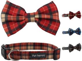 img 3 attached to 🐾 Stylish Pet Dog Cat Collar with Grid Pattern Bow Tie - Adjustable Plaid Collars for Maximum Comfort, Durability, and Style for Small, Medium, and Large Dogs and Cats in 3 Fashionable Styles