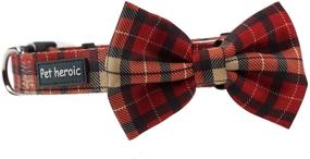 img 2 attached to 🐾 Stylish Pet Dog Cat Collar with Grid Pattern Bow Tie - Adjustable Plaid Collars for Maximum Comfort, Durability, and Style for Small, Medium, and Large Dogs and Cats in 3 Fashionable Styles