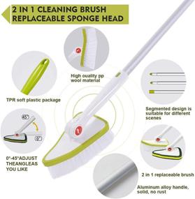 img 3 attached to 🛁 Superior 2 in 1 Cleaning Brush: Tub and Tile Scrubber with Extendable Handle for a Spotless Bathroom