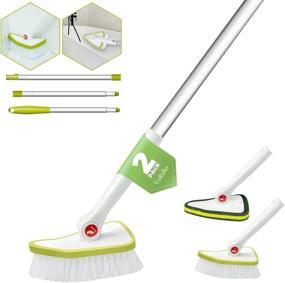 img 4 attached to 🛁 Superior 2 in 1 Cleaning Brush: Tub and Tile Scrubber with Extendable Handle for a Spotless Bathroom