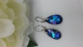 img 3 attached to 💜 Sterling Silver Teardrop Earrings for Women Girls - Purple Blue, Made with Swarovski Crystals