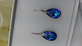 img 1 attached to 💜 Sterling Silver Teardrop Earrings for Women Girls - Purple Blue, Made with Swarovski Crystals