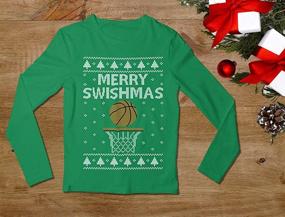 img 1 attached to Толстовка Tstars Merry Swishmas Basketball: Праздничная уродливая рождественская рубашка для молодежи и детей