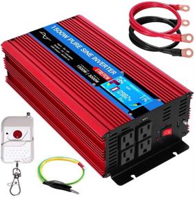 img 4 attached to 🔋 ETREPOW 1500W Pure Sine Wave Power Inverter: LCD Display, Remote Control, 4 AC Sockets, 2.1A USB Port, Dual Fans - Off Grid Inverter 3000W Peak for RV Truck Car
