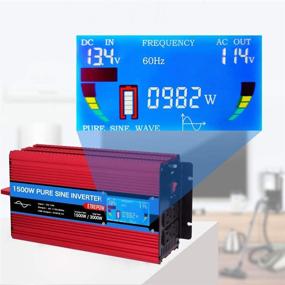 img 2 attached to 🔋 ETREPOW 1500W Pure Sine Wave Power Inverter: LCD Display, Remote Control, 4 AC Sockets, 2.1A USB Port, Dual Fans - Off Grid Inverter 3000W Peak for RV Truck Car