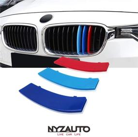 img 4 attached to 🚗 Накладки на решетку NYZAUTO с улучшенными полосами M-цвета, совместимые с BMW 2013-2018 F30 3 Series 316i 318i 320i 328d 328i 335i 340i Kidney Grill (11 ламелей, за исключением 8 ламелей)