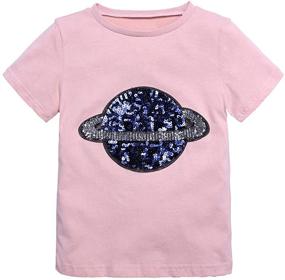 img 4 attached to Mary Cotton T Shirt Sequins Dinosaur Boys' Clothing for Tops, Tees & Shirts